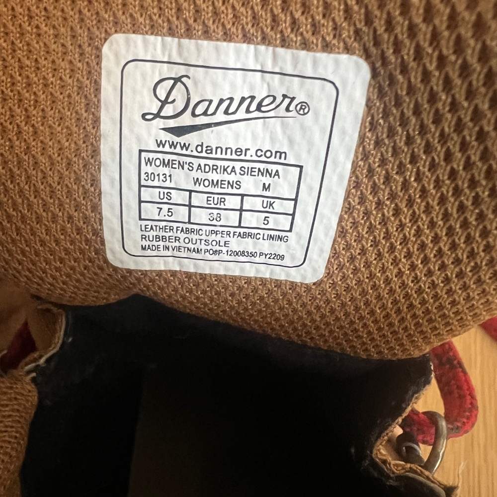Danner Tan and Red Athletic Shoes with Suede Upper - Picture 5 of 6